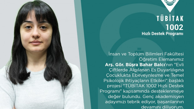 Öğretim Elemanımızdan TÜBİTAK Proje Başarısı