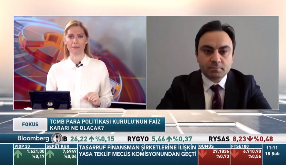 Ekonomi ve Finans Bölüm Başkanı Doç. Dr. Aykut Ekinci Bloomberg HT’de TCMB Faiz Kararını Değerlendirdi